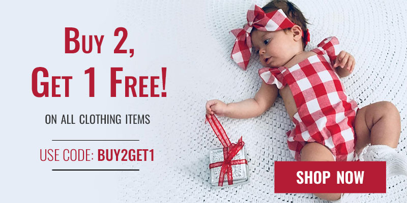 Buy 2, Ger 1 Freel ON ALL CLOTHING ITEMS USE CODE: BUY2GET1 SHOP NOW 